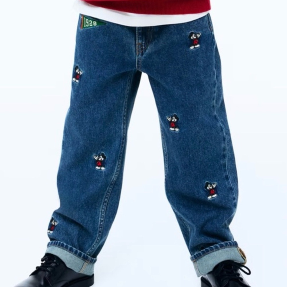 H&M Boys Disney Mickey Baggy Jeans size 6